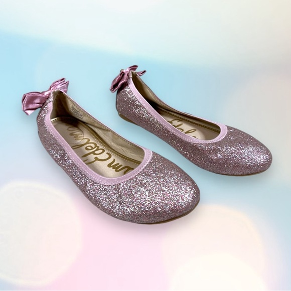 Sam Edelman Felizia Esmeralda Glitter Bow Ballet Flats - Picture 1 of 8